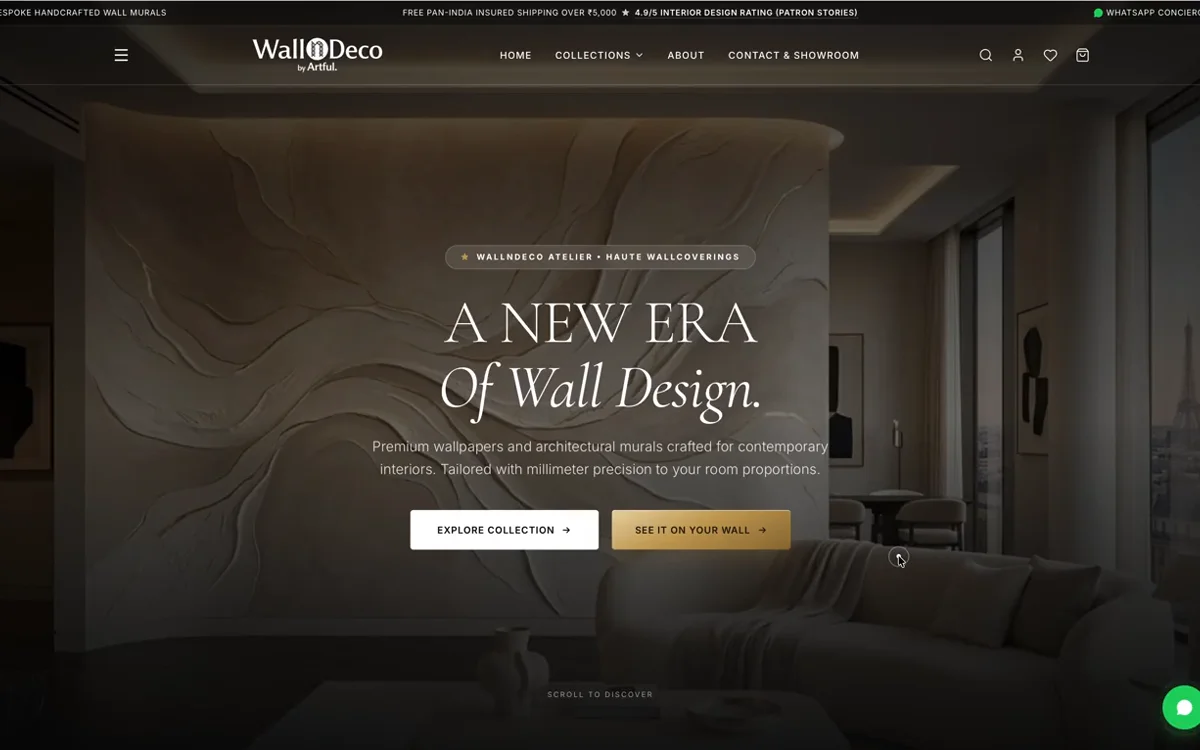 WallNDeco by Artful Haute Wallcoverings Website Preview